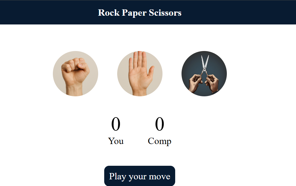 Rock paper game interface